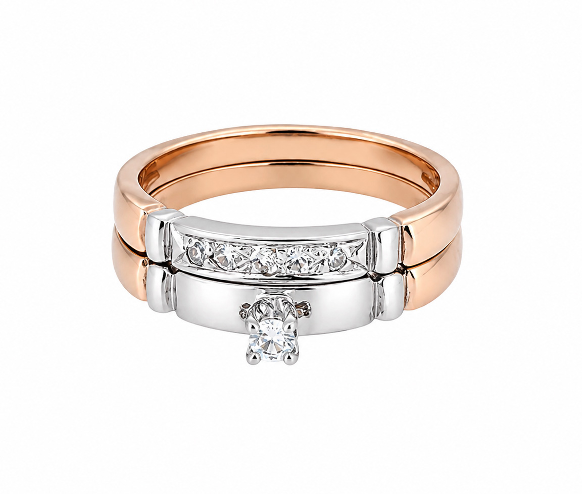 SET D'ALLIANCES EN OR AVEC DIAMANTS - SJ LALL01 - BIJOUTERIE SUISSE