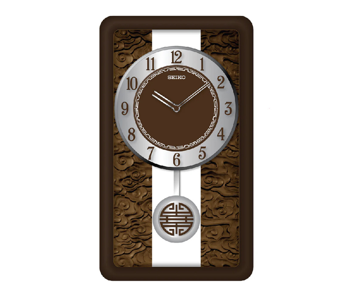 HORLOGE MURALE SEIKO EN BOIS AVEC BALANCIER - SA QXC245BN - SEIKO