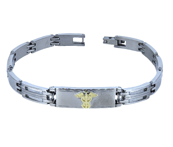 BRACELET MEDICAL ACIER 10K 6MM 7.5'' - WB BD246 - MEDICO BELLO