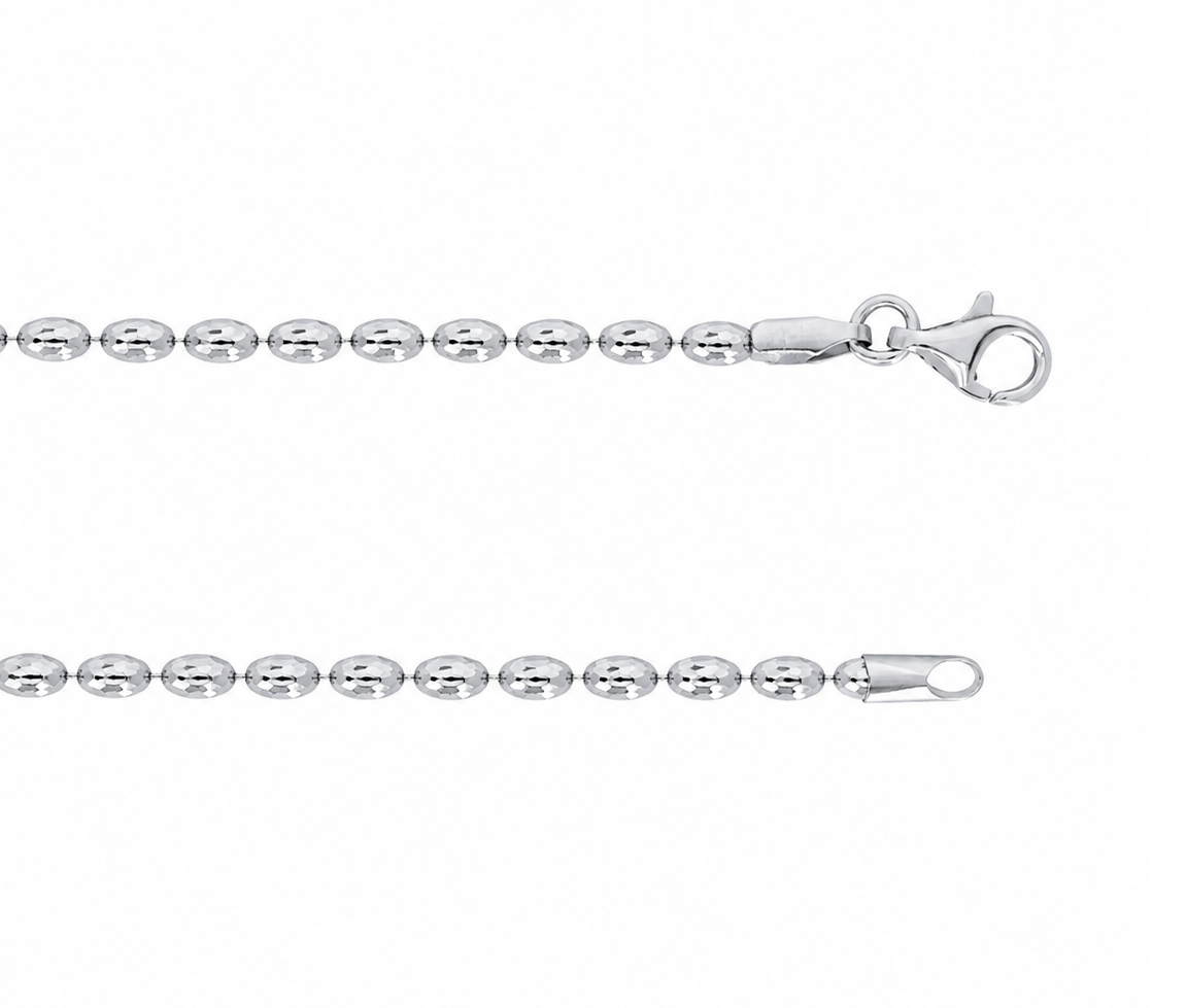 CHAINE À MAILLE BARIL TAILLÉE DIAMANT - SC BADC225S18 - BIJOUX D'IMPORTATION