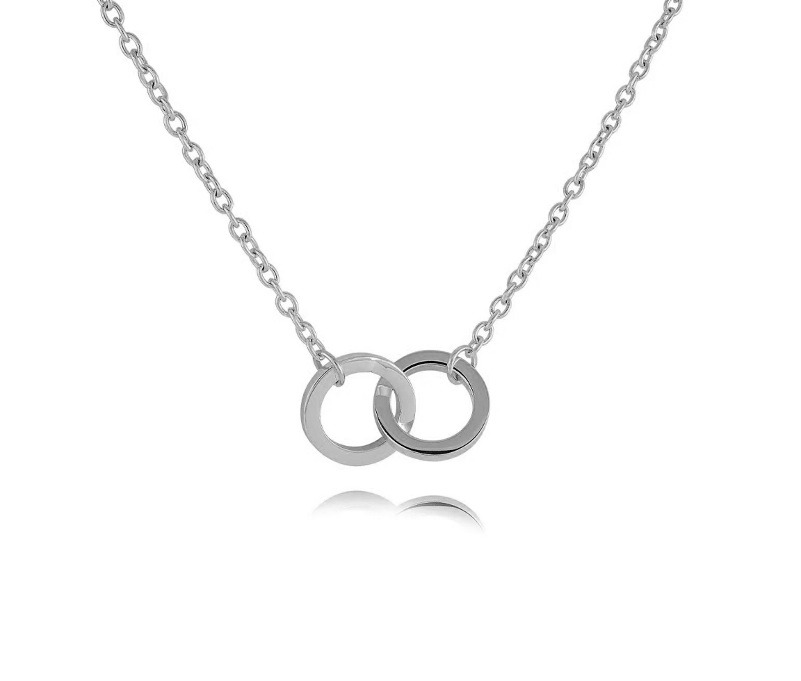 COLLIER 2 CERCLES ENTRELACÉS EN ACIER - IG SWP43 - VÉLORIA