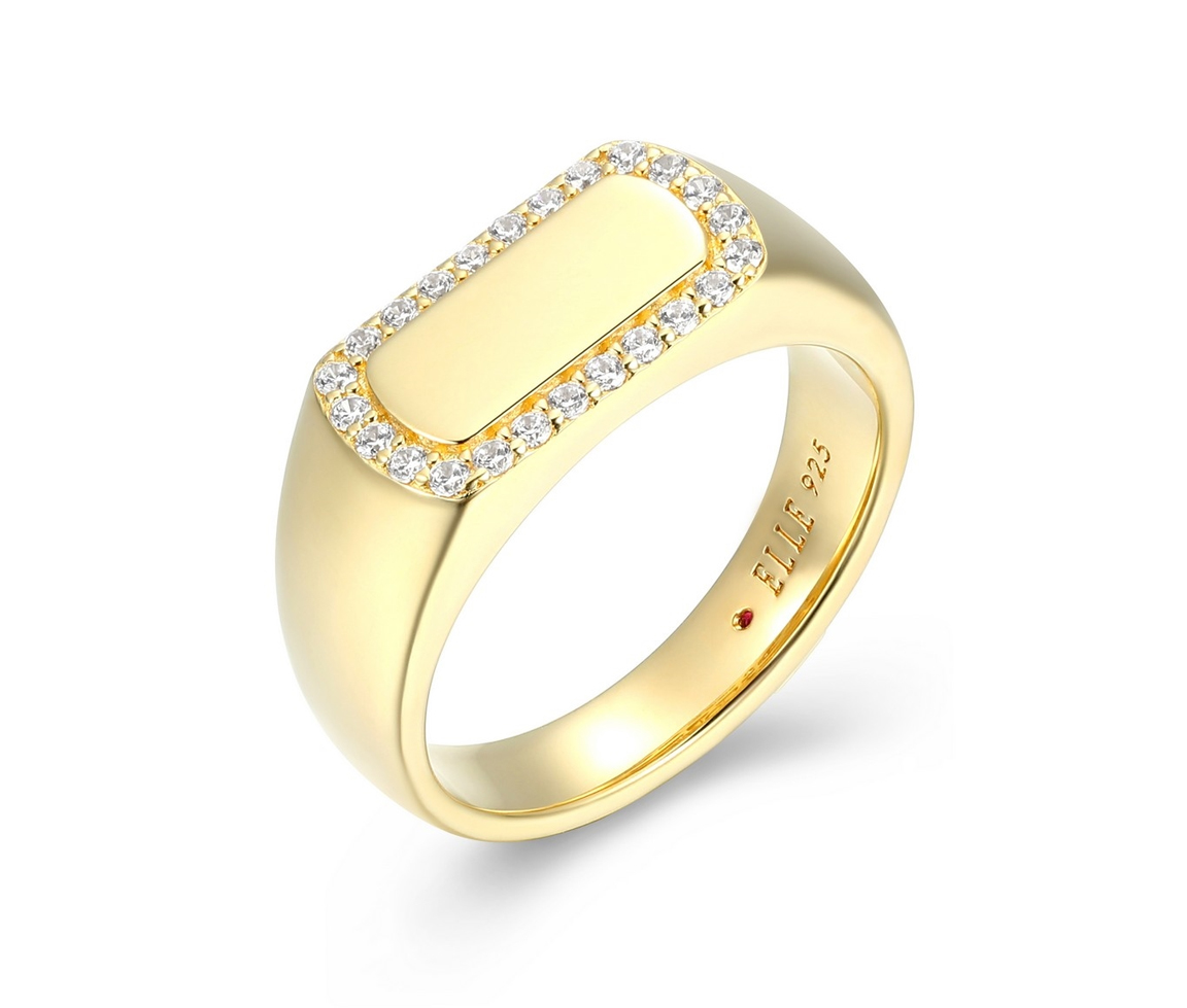 BAGUE STYLE CHEVALIÈRE AVEC CUBIQUES ZIRCONIAS - PJ 34LAK200AC - ELLE