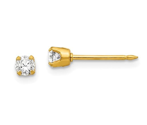 BOUCLES DE PERÇAGE EN OR SERTIES DE CUBIQUES ZIRCONIAS (*PERÇAGE GRATUIT) - IN 7E - PERÇAGE