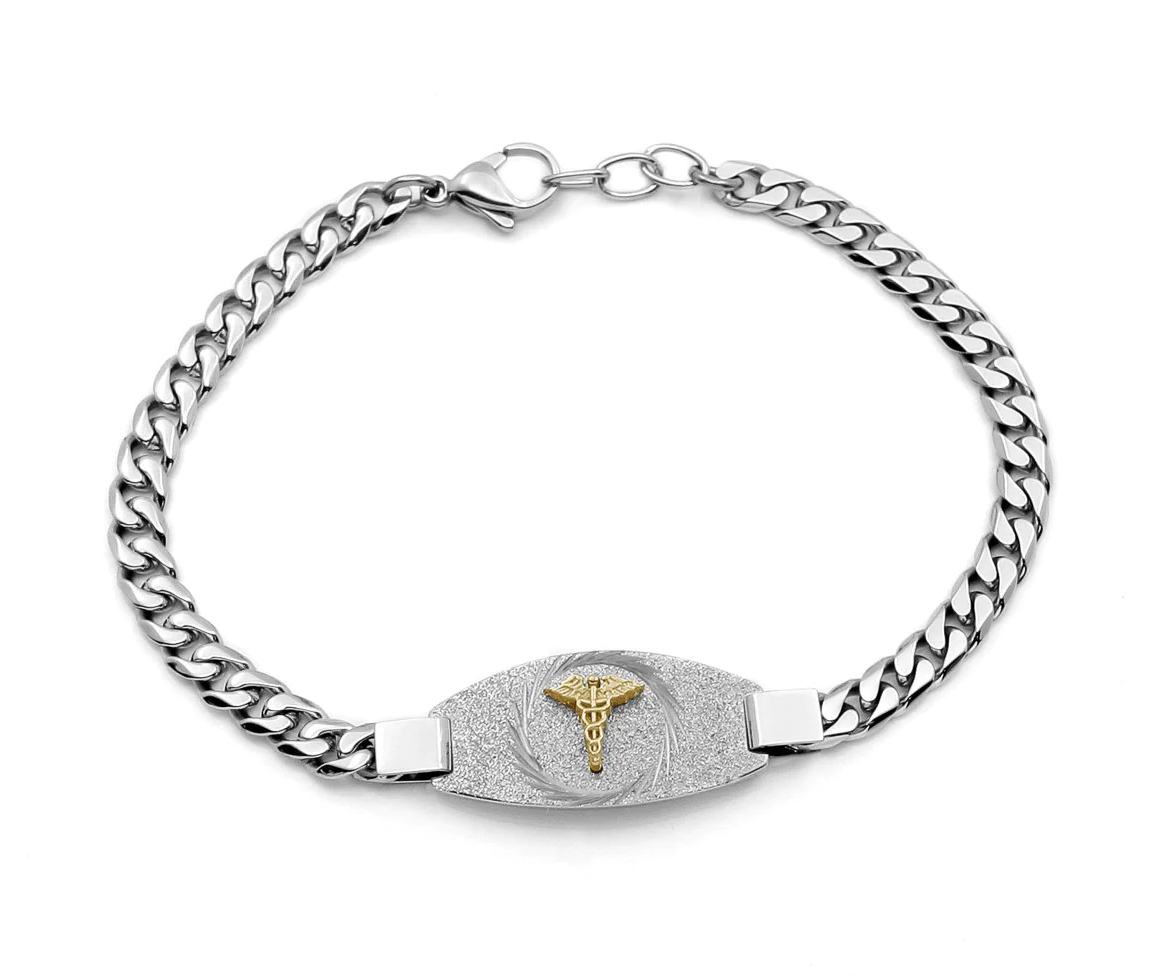 BRACELET MÉDICAL EN ACIER À MAILLE GOURMETTE - IG SMAB26/7.25 - ITALGEM