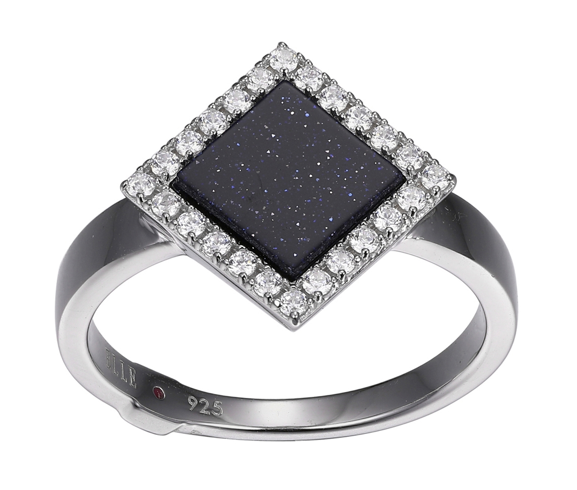 BAGUE AVEC PIERRE BLEU/OR ET CZ - PJ R4LABDACAC - ELLE