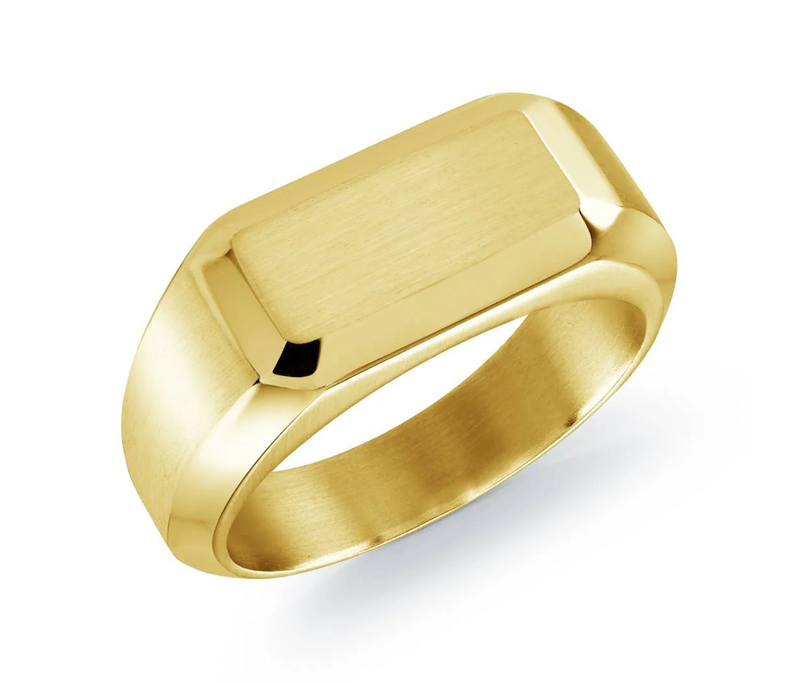 BAGUE CHEVALIÈRE EN ACIER/PVD OR - IG SMR97/7 - ITALGEM
