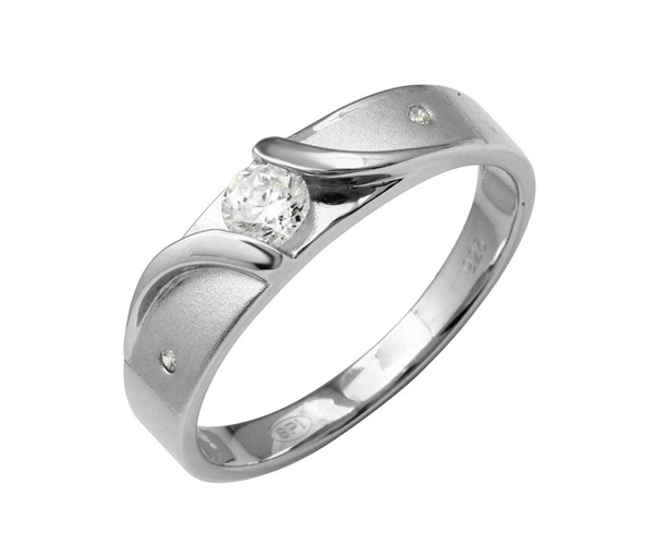 BAGUE HOMME EN ARGENT RHODIÉ SERTIE DE CUBIQUES ZIRCONIAS - SP GMR00195/10 - BIJOUX D'IMPORTATION