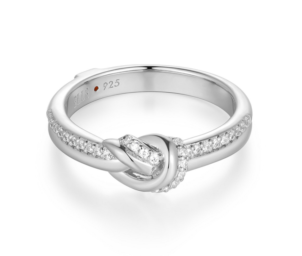 BAGUE NOEUD EN ARGENT RHODIÉ SERTIE DE CUBIQUES ZIRCONIAS - PJ R4LAKU00A8 - ELLE