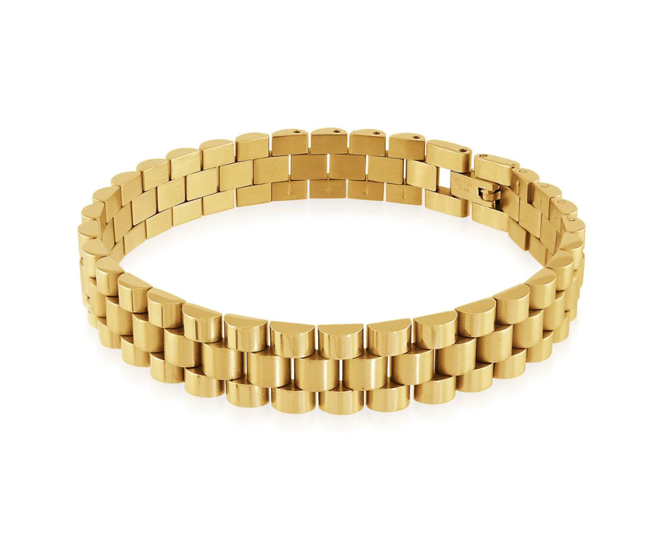 BRACELET ACIER /PVD OR STYLE "ROLEX" 8'' - IG SMB166 - ITALGEM