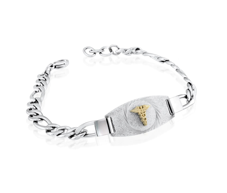 BRACELET MÉDICAL EN ACIER À MAILLE FIGARO - IG SMAB27 - ITALGEM