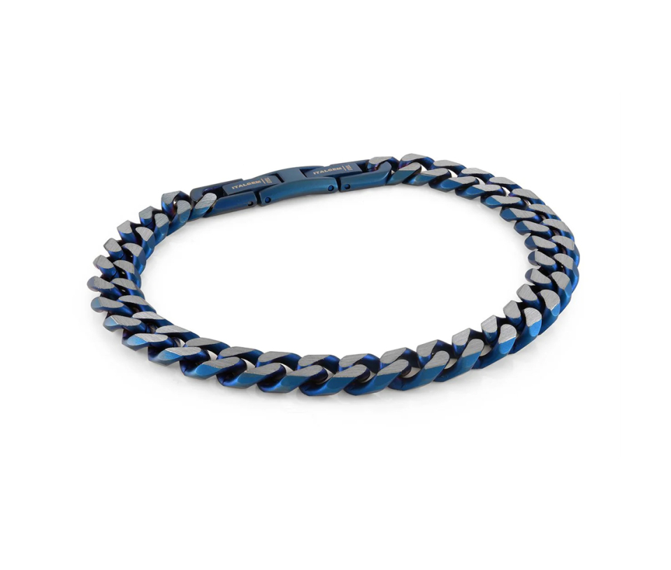 BRACELET EN ACIER/PVD BLEU À MAILLE GOURMETTE - IG SMB490 - ITALGEM