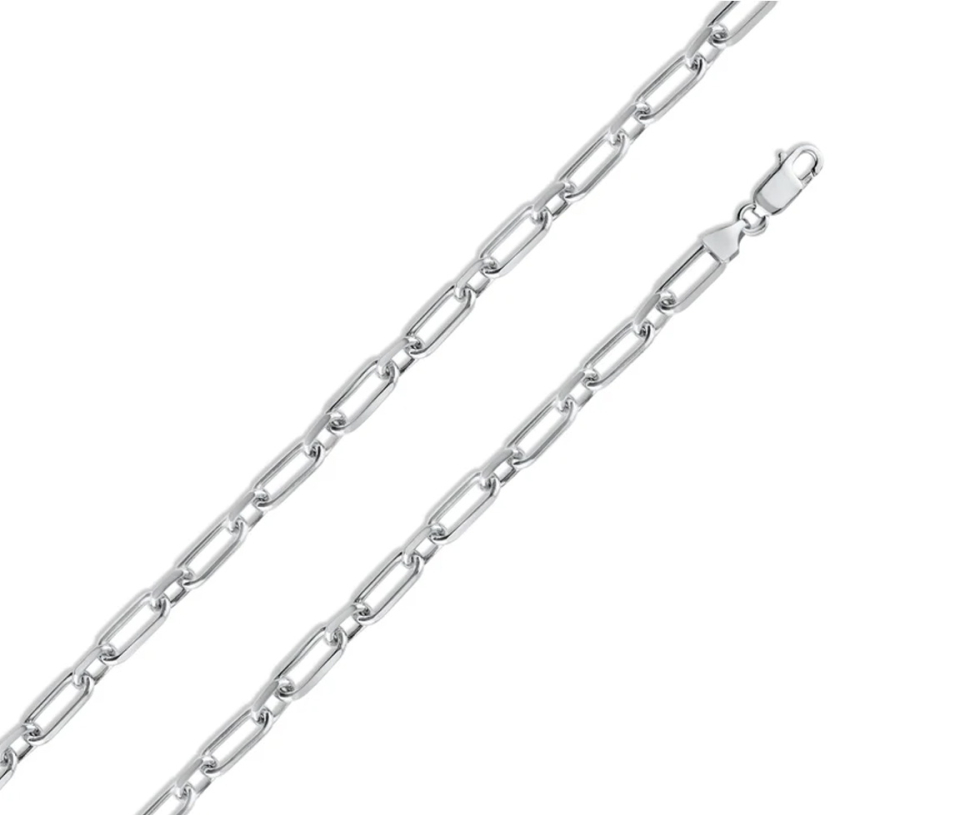 CHAINE PAPERCLIP/ROLO EN ARGENT RHODIÉ - SP CH541RH - BIJOUX D'IMPORTATION