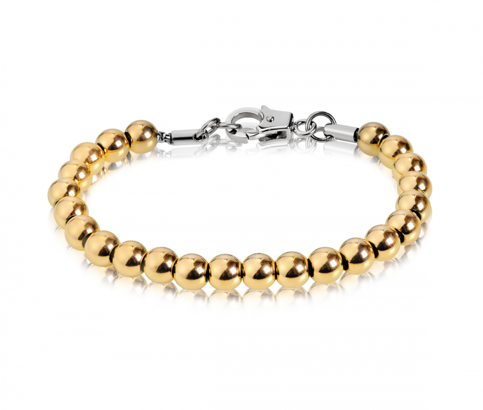 bracelet acier/pvd or bille 7mm 8.5