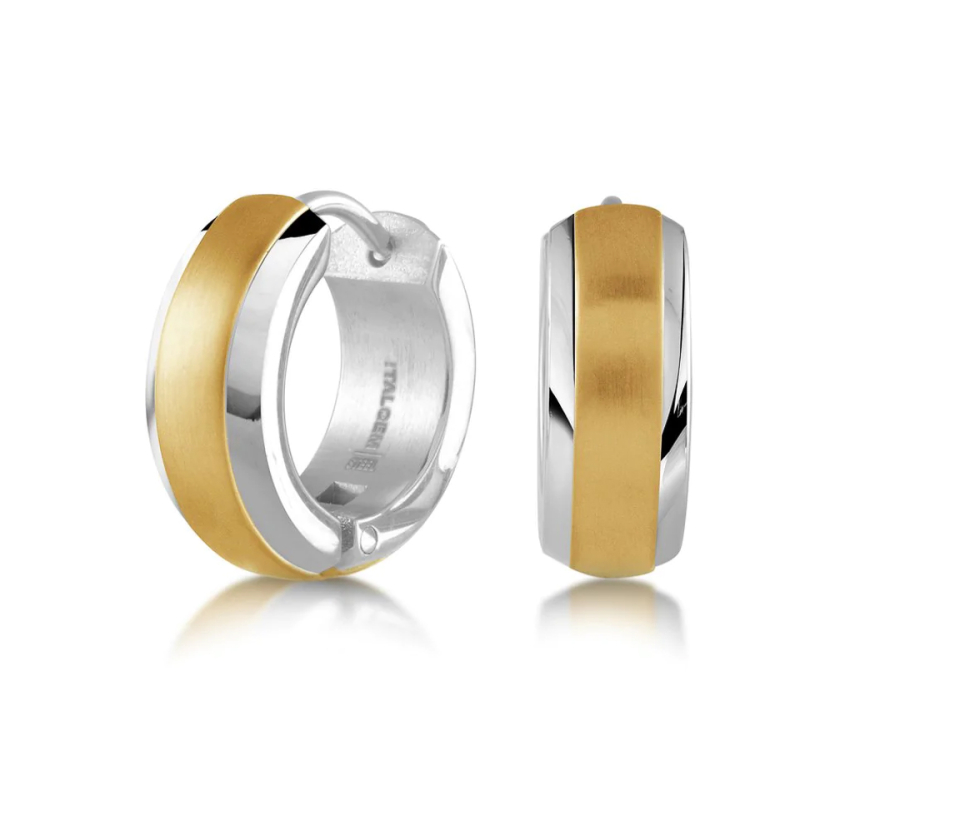 BOUCLES HUGGIES EN ACIER/PVD OR 2 TONS - IG SEA61 - ITALGEM