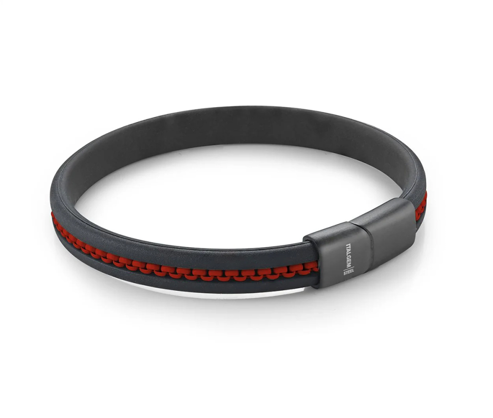 BRACELET EN SILICONE AVEC INSERTION CHAINE EN ACIER