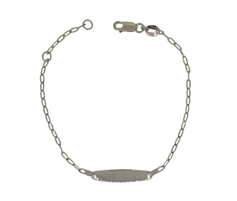 BRACELET D'IDENTITÉ EN OR JAUNE POUR BÉBÉ - MB IDENBB01 - BIJOUX D'IMPORTATION