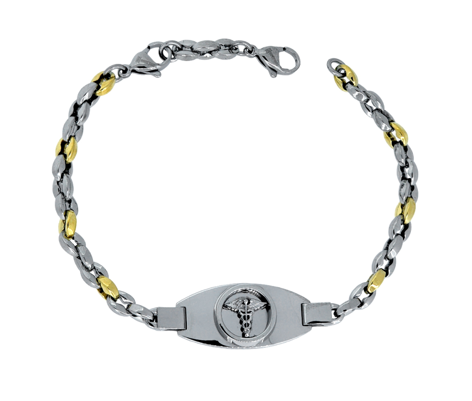 BRACELET MÉDICAL EN ACIER/PVD OR 2 TONS - IG SMAB65 - ITALGEM