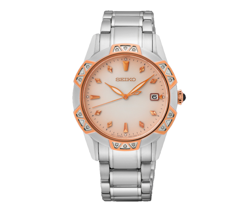 MONTRE DAME SEIKO 2TONS NACRÉ ET CERTIE DE VERITABLE DIAMANTS - OD SKK730 - SEIKO