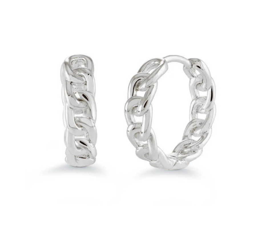 BOUCLES HUGGIES EN ACIER À MAILLE CUBAINE - IG SEA388 - VELORIA