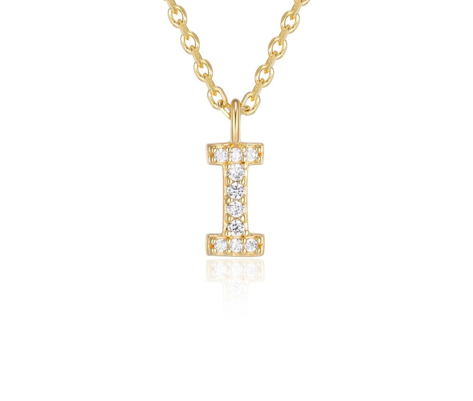 PENDENTIF LETTRE I EN ARGENT/PVD OR SERTI DE CUBIQUES ZIRCONIAS - PJ 30A95K0018 - REIGN