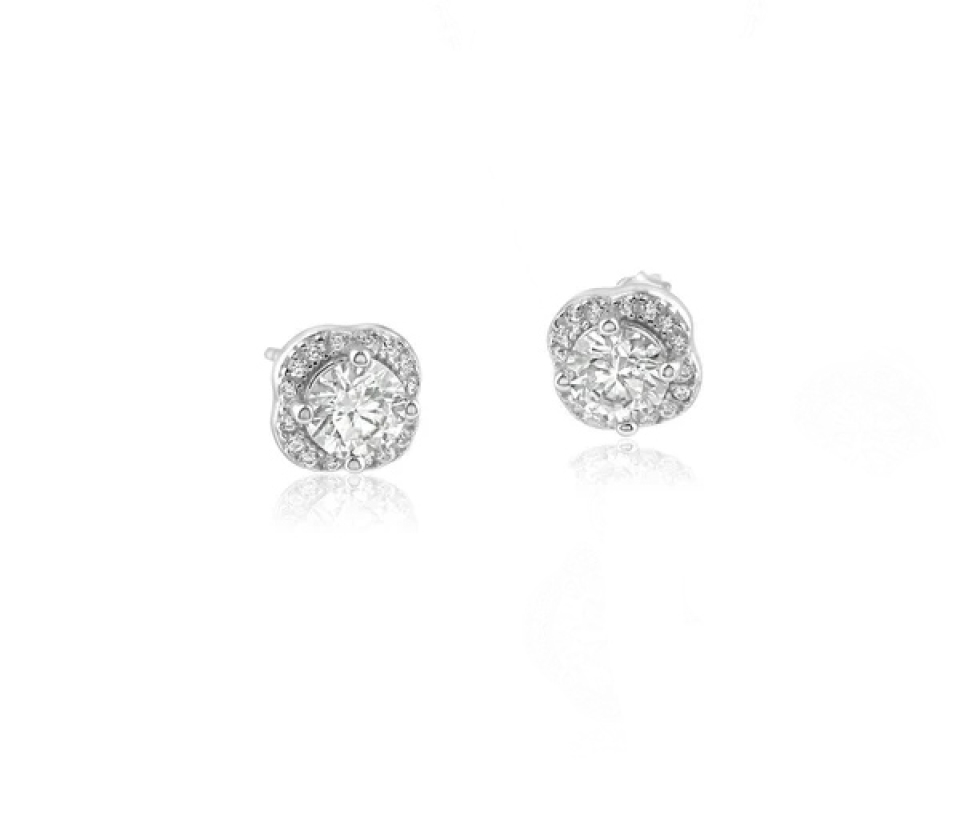 BOUCLES EN ARGENT RHODIÉ SERTI DE MOISSANITES - SP MBGS00002B - BIJOUX D'IMPORTATION