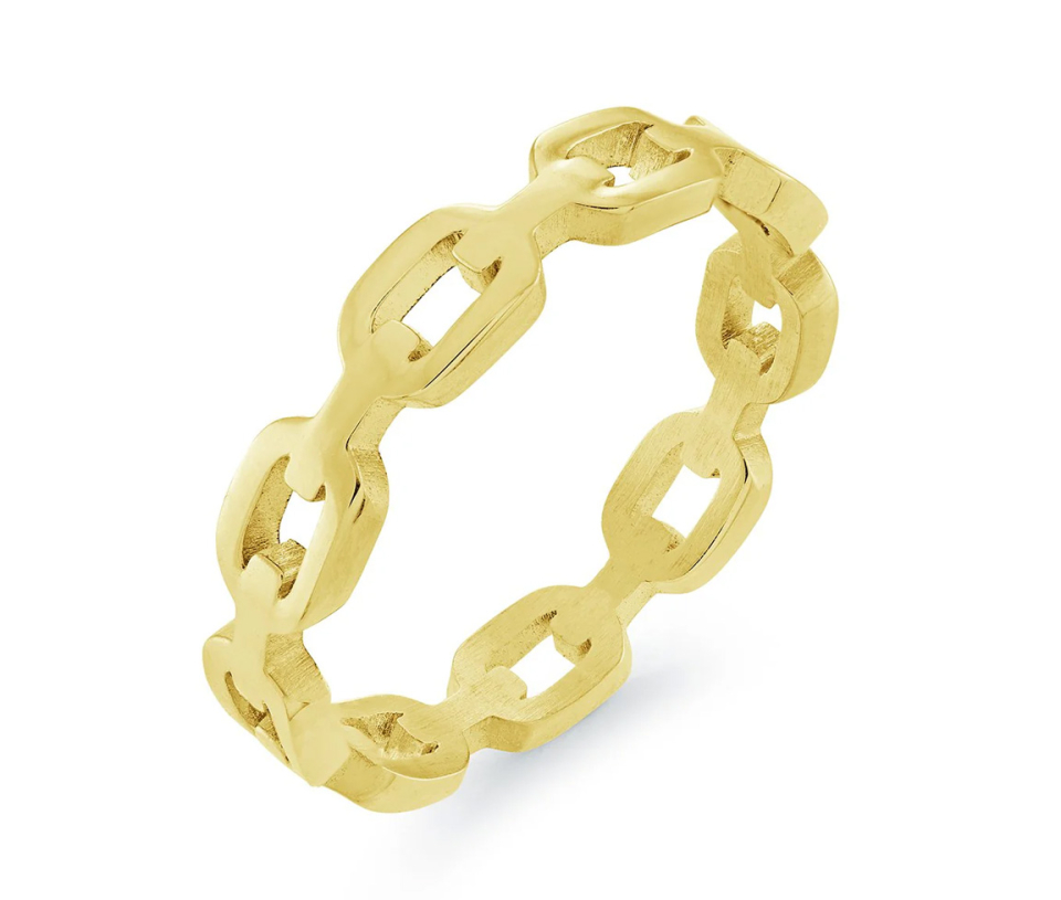 BAGUE CHAINETTE EN ACIER/PVD OR - IG SWR35/5 - VELORIA