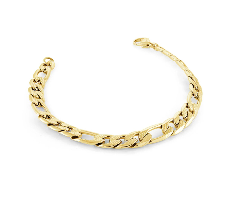 BRACELET EN ACIER/PVD OR À MAILLE FIGARO - IG SMB503 - ITALGEM