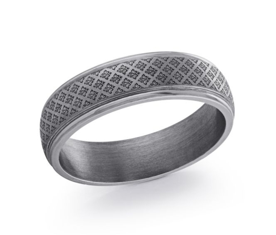 JONC EN TANTALE LOSANGES FESTONNÉS GRAVER AU LASER - ML TANT015/6 - MALO 