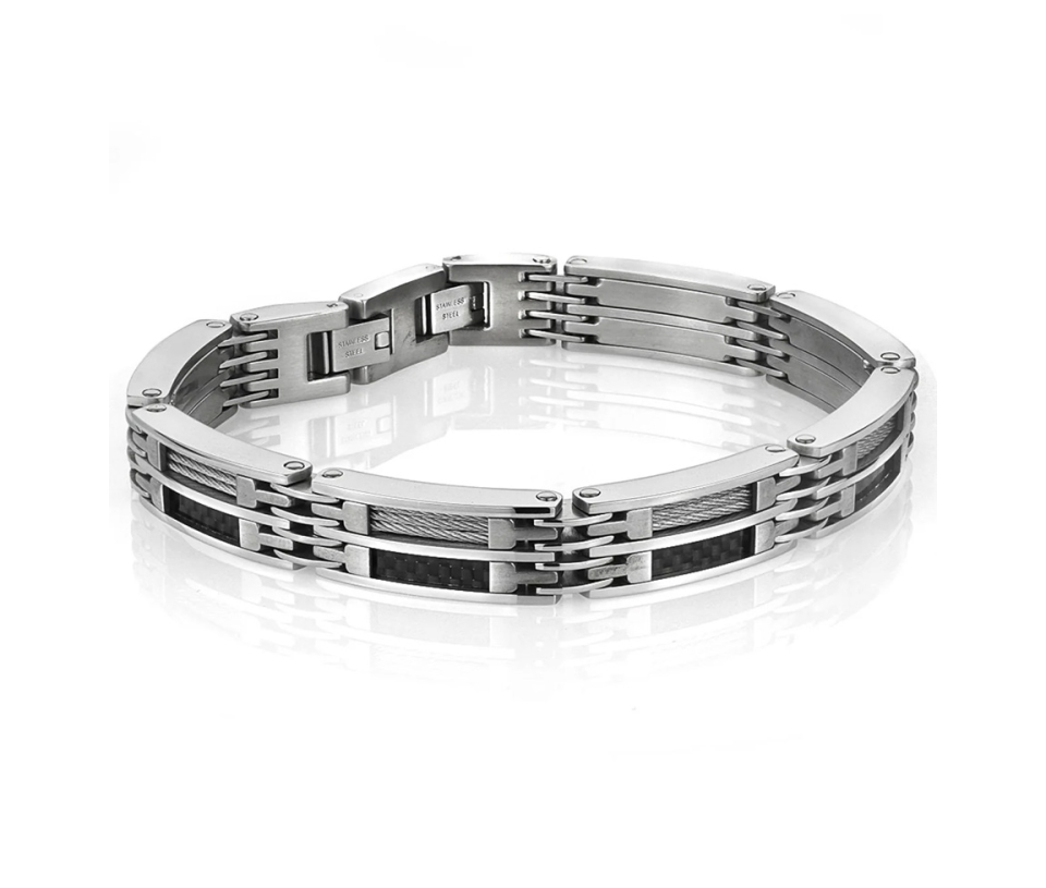 BRACELET EN ACIER ET FIBRE DE CARBONE - IG SMB263 - ITALGEM