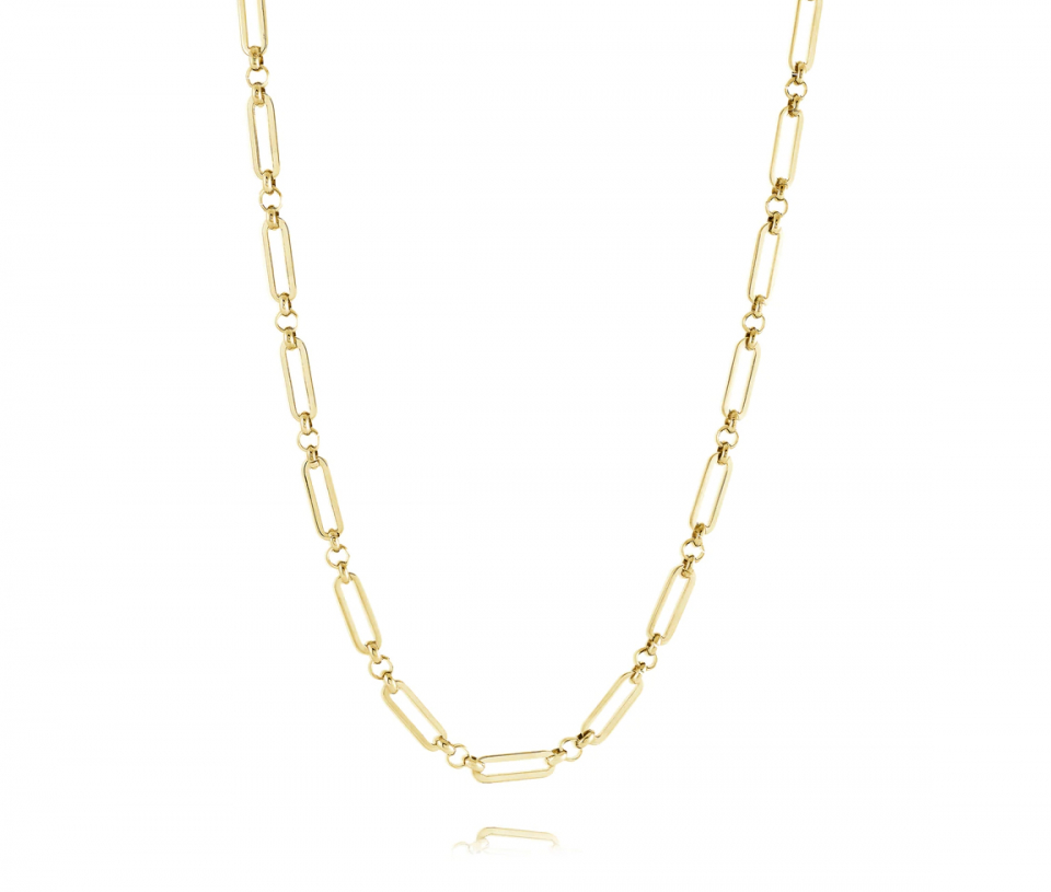 CHAINE À MAILLE PAPERCLIP ET ROLO EN ACIER/PVD OR - IG SYN63/22 - ITALGEM