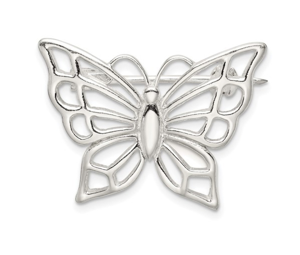 BROCHE PAPILLON AJOURÉ EN ARGENT - QG QP158 - IMPORTATION