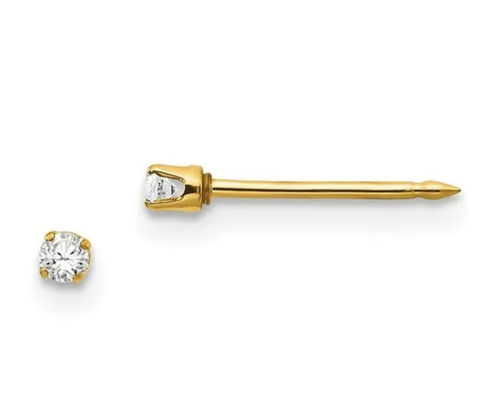 BOUCLES DE PERÇAGE EN OR SERTIES DE CUBIQUES ZIRCONIAS (*PERÇAGE GRATUIT) - IN 23E - PERÇAGE