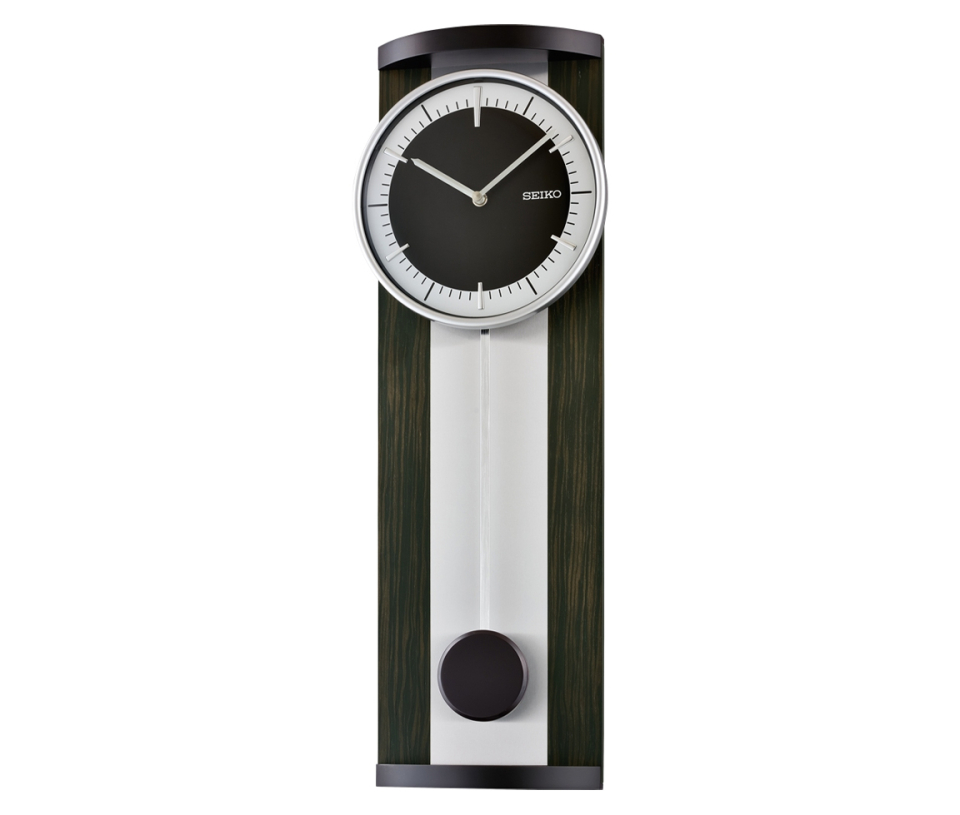 HORLOGE MURALE SEIKO EN BOIS ET ALUMINIUM AVEC PENDULE - OD QXC244S - SEIKO