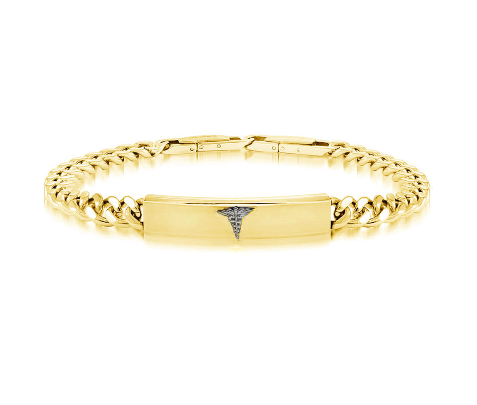 BRACELET MÉDICAL EN ACIER/PVD OR - IG SMAB36 - ITALGEM