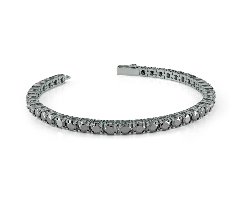 BRACELET TENNIS EN ACIER/PVD GUN METAL SERTI DE CUBIQUES ZIRCONIAS NOIRS - IG SMB663/8 - ITALGEM