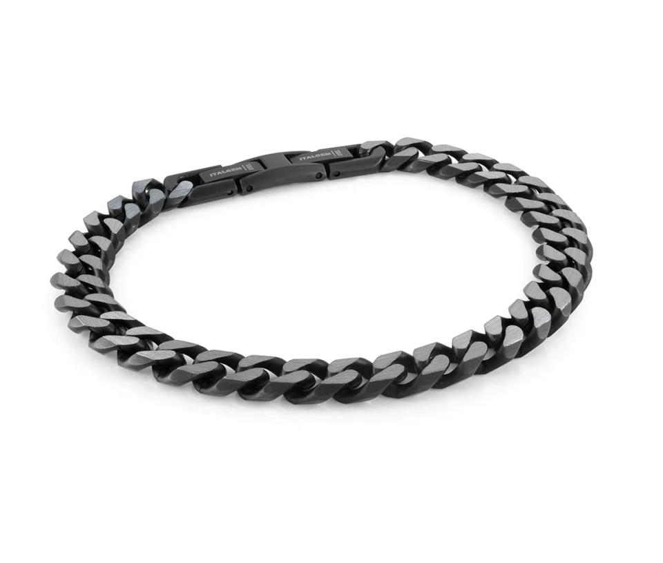 BRACELET EN ACIER/PVD NOIR À MAILLE GOURMETTE - IG SMB685 - ITALGEM