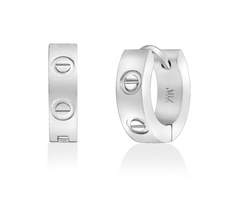 BOUCLES HUGGIES STYLE CARTIER EN ACIER - AZ SSE173 - AREZZO