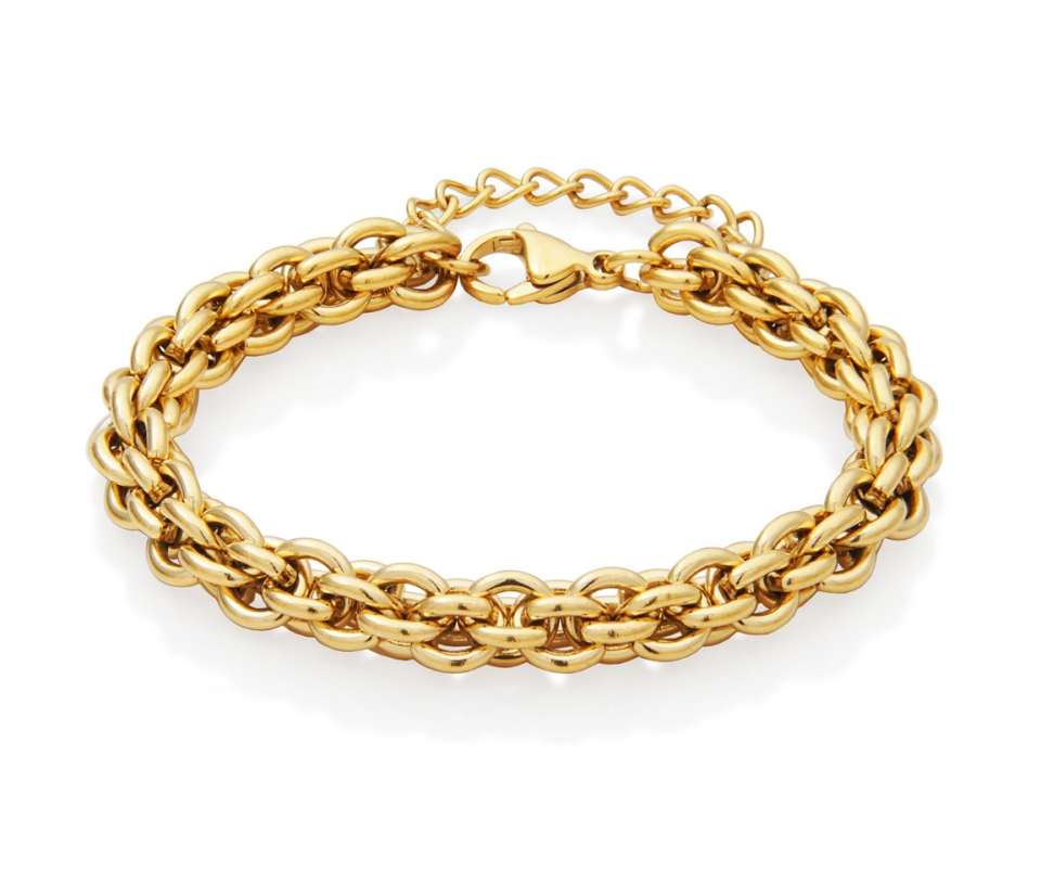 BRACELET MULTI CHAINE EN ACIER/PVD OR - PJ T1XJ050270 - STEELX