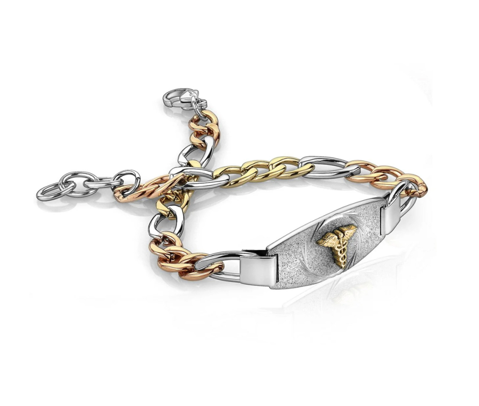 BRACELET MÉDICAL EN ACIER/PVD OR 2 TONS - IG SMAB58 - ITALGEM