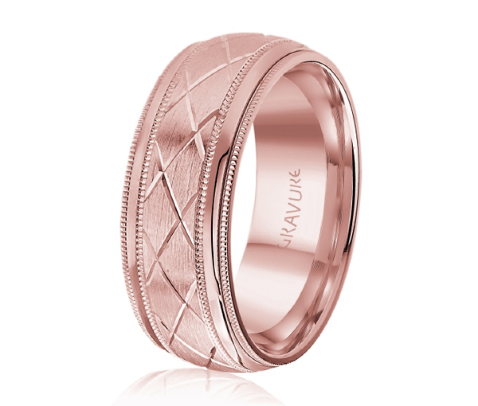 JONC EN OR OU EN PLATINE AVEC MOTIF EN X ET MILGRAIN - ML GH1183P14 - MALO 