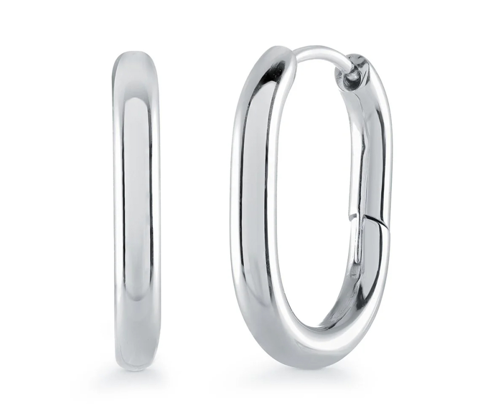 BOUCLES HUGGIES OVALES EN ACIER OU ACIER/PVD OR - IG SEA472 - VELORIA