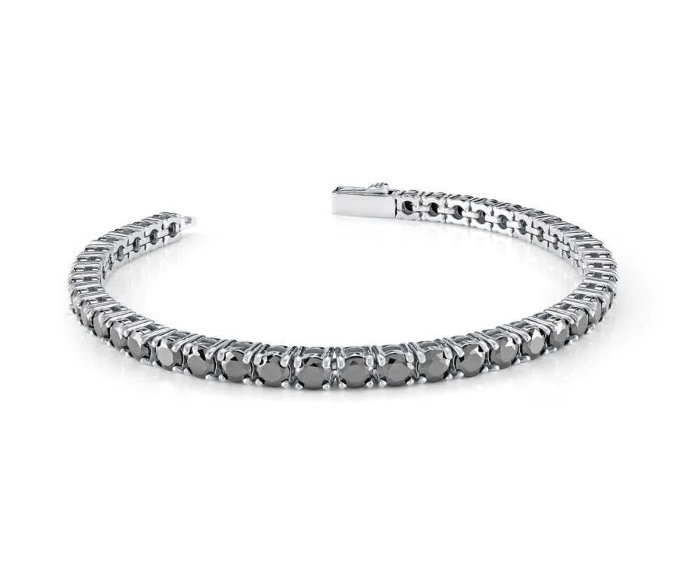 BRACELET TENNIS EN ACIER SERTI DE CUBIQUES ZIRCONIAS BLANC OU NOIRS - IG SMB629WB/7.25 - ITALGEM