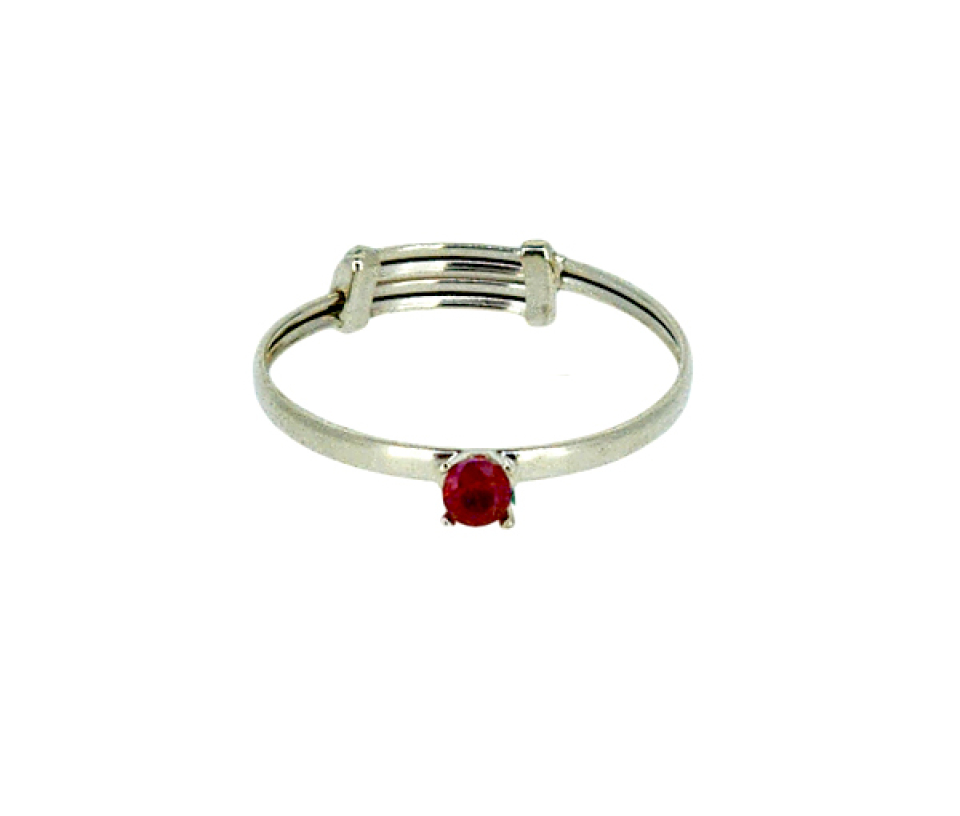 BAGUE POUR ENFANT EN OR SERTIE D'UN PIERRE DE NAISSANCE SYNTHÉTIQUE VARIÉE - IN 1055BEY01 - PERÇAGE