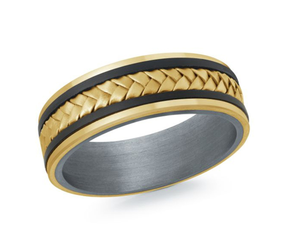 JONC EN TANTALE, OR 14K ET FIBRE DE CARBONE - ML MRDTS009Y - MALO 