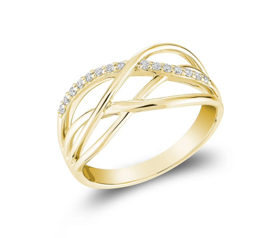 BAGUE POUR DAME EN OR BLANC SERTIE DE DIAMANTS - BR 020410LM08Y - R.N.B.