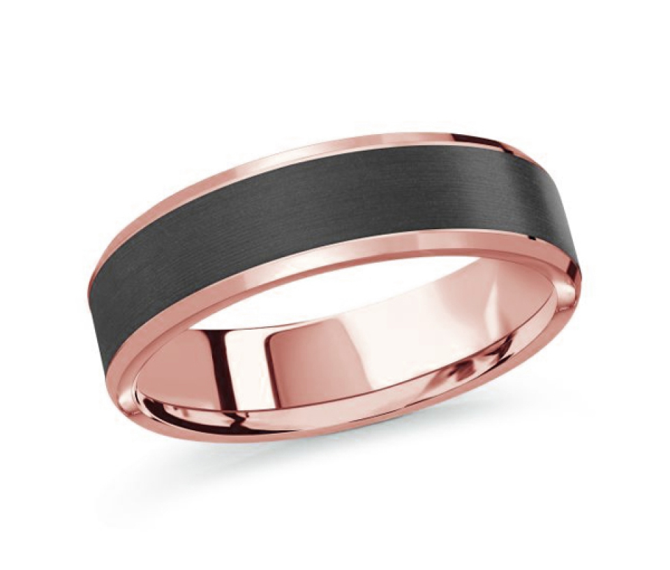 JONC EN OR 10K OU 14K ET FIBRE DE CARBONE - ML MRDA93P10 - MALO 