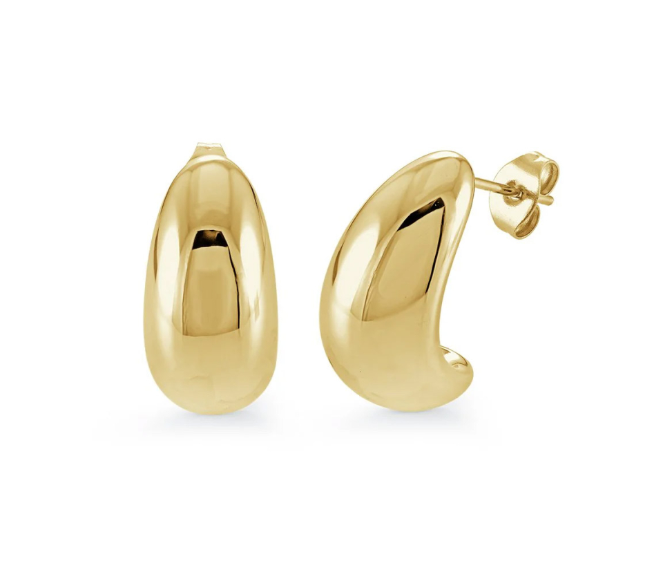 BOUCLES EN FORME DE GOUTTES EN ACIER OU ACIER/PVD OR - IG SEA432GO - VELORIA