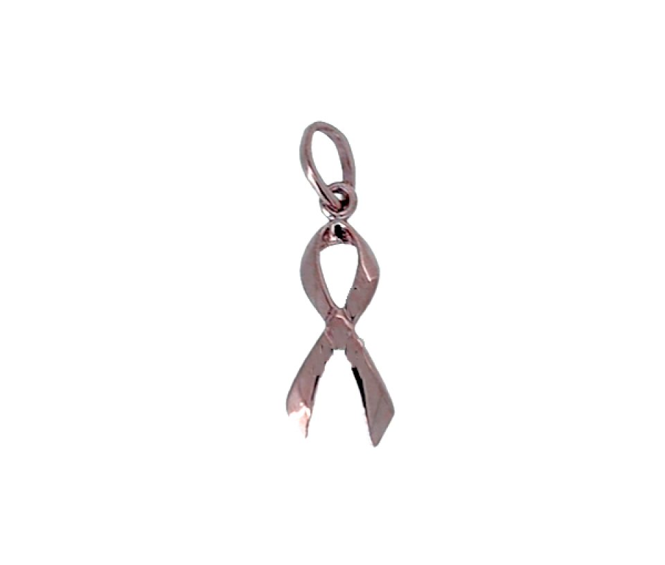 PENDENTIF RUBAN CONTRE LE CANCER EN OR BLANC OU ROSE - SJ PEN20R - BIJOUTERIE SUISSE INC.
