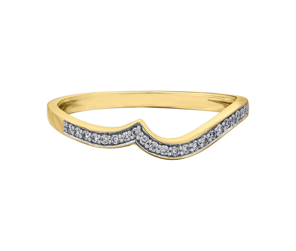 JONC EN OR 10K SERTI DE DIAMANTS - CR DX693Y - BIJOUX CANADIEN