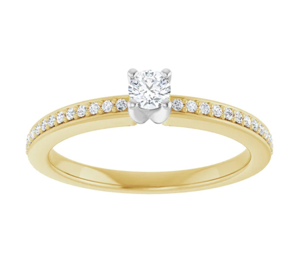 BAGUE EN OR 14K SERTIE DE DIAMANTS - ST 126766YW27 - BIJOUX IMPORTATION